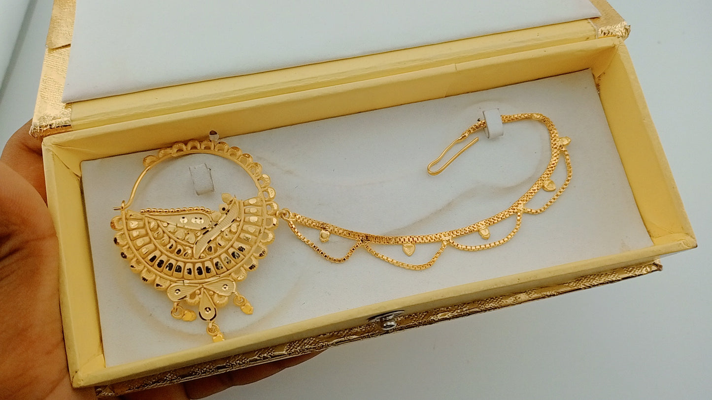 Gold Plated Jodha Nathiya – Royal Charm for Every Occasion