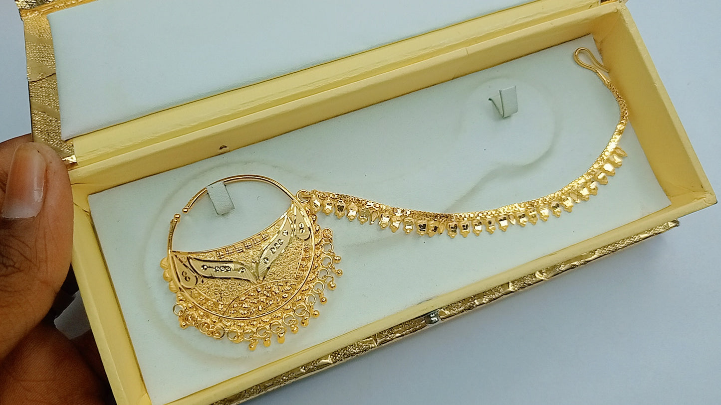 Gold Plated Jodha Nathiya – Royal Charm for Every Occasion